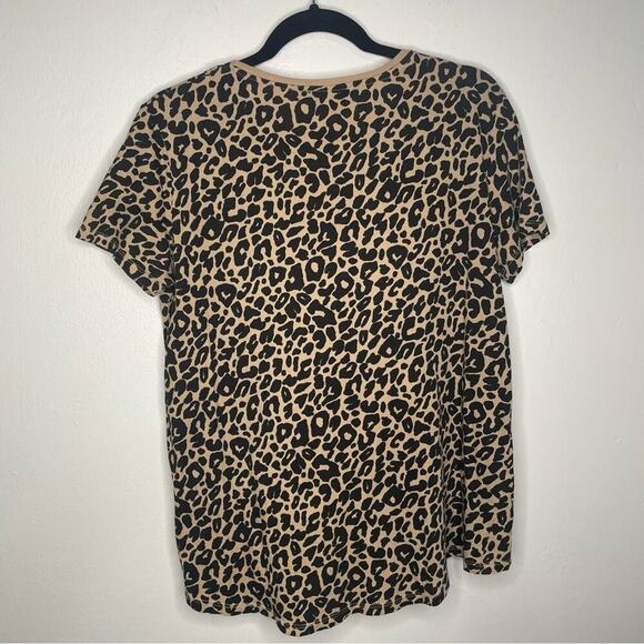 ZARA Short Sleeve Leopard Print Top Boho Size M - Picture 2 of 8